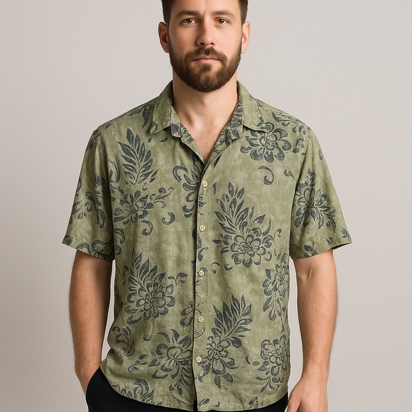 natural issue Other - Green Floral Button Down Shirt Top